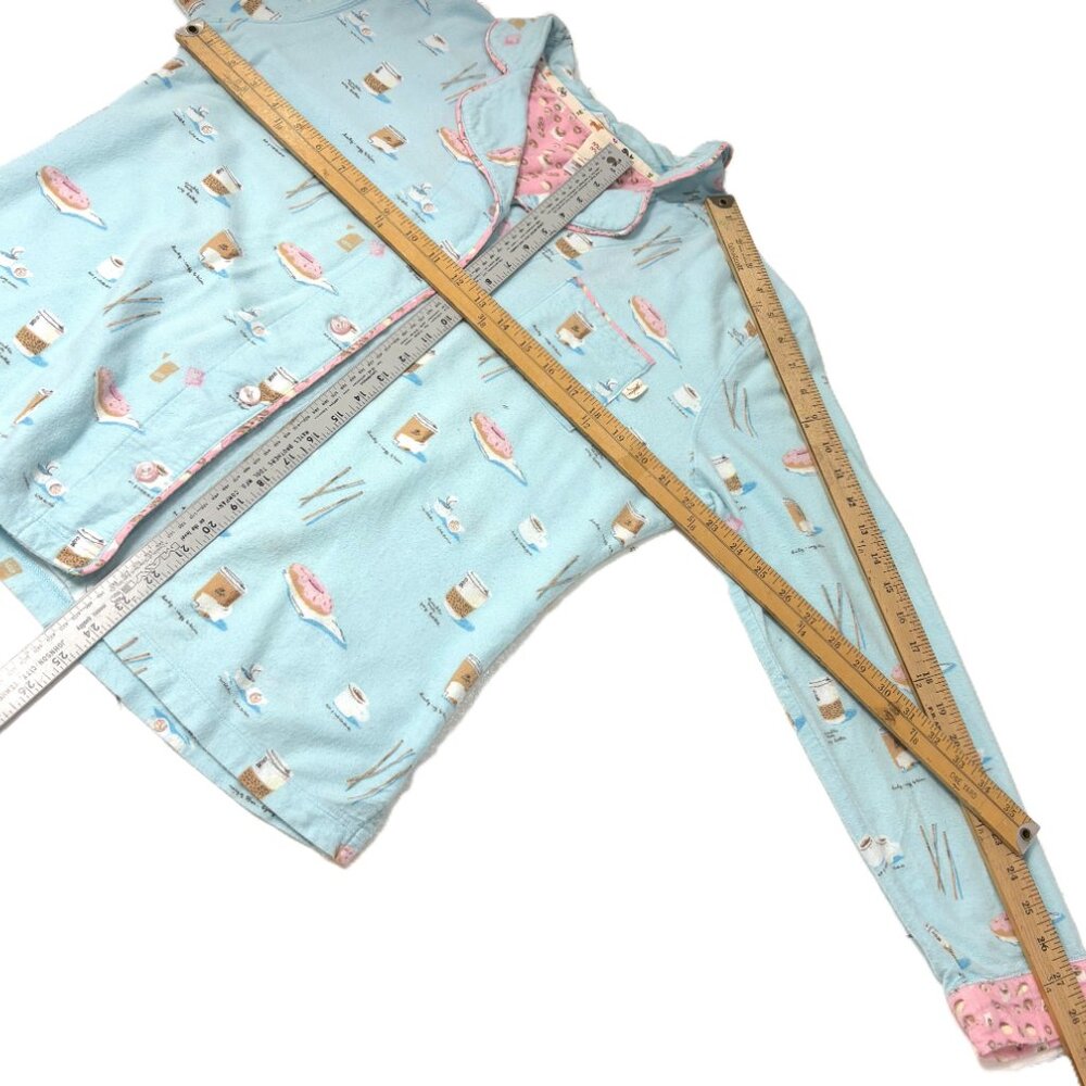 Munki Munki Bamboo Cotton 2-pc Pajama Set Coffee Donuts Size Medium - Picture 14 of 16